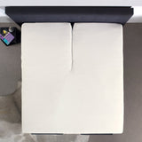 100% Cotton Split - Topper Fitted Sheet | Cream | Double 140 x 200cm (L) x 15cm (D) - The Bedding & Blankets Store