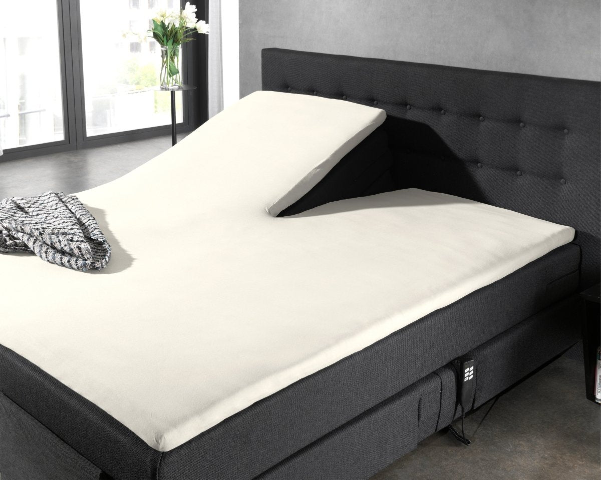100% Cotton Split - Topper Fitted Sheet | Cream | Double 140 x 200cm (L) x 15cm (D) - The Bedding & Blankets Store