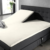 100% Cotton Split - Topper Fitted Sheet | Cream | Double 140 x 200cm (L) x 15cm (D) - The Bedding & Blankets Store