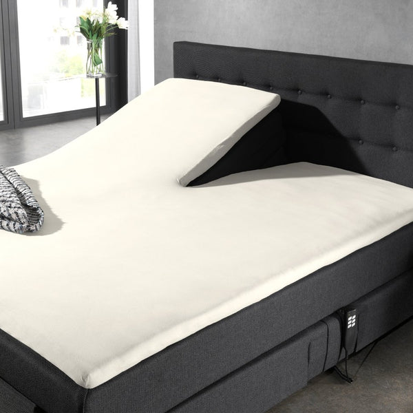 100% Cotton Split - Topper Fitted Sheet | Cream | Double 140 x 200cm (L) x 15cm (D) - The Bedding & Blankets Store