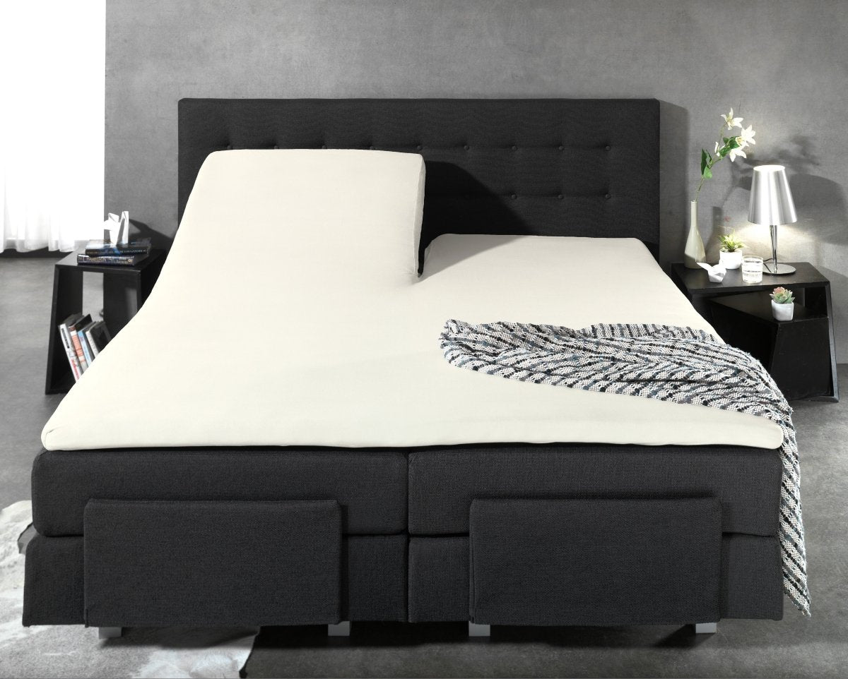 100% Cotton Split - Topper Fitted Sheet | Cream | Double 140 x 200cm (L) x 15cm (D) - The Bedding & Blankets Store