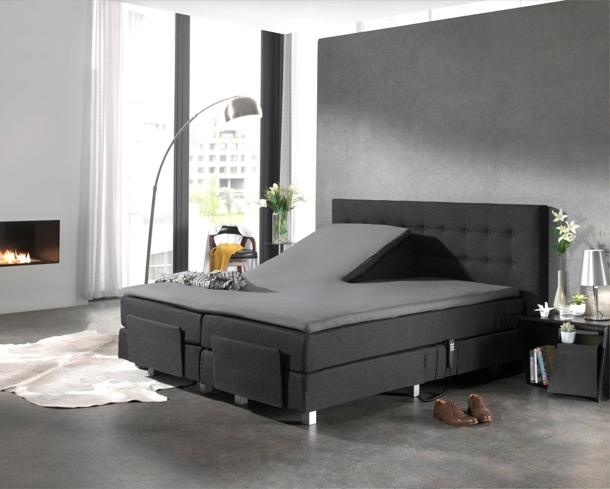 100% Cotton Split - Topper Fitted Sheet | Grey | Double 140 x 200cm (L) x 15cm (D) - The Bedding & Blankets Store