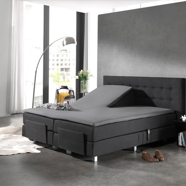 100% Cotton Split - Topper Fitted Sheet | Grey | Double 140 x 200cm (L) x 15cm (D) - The Bedding & Blankets Store