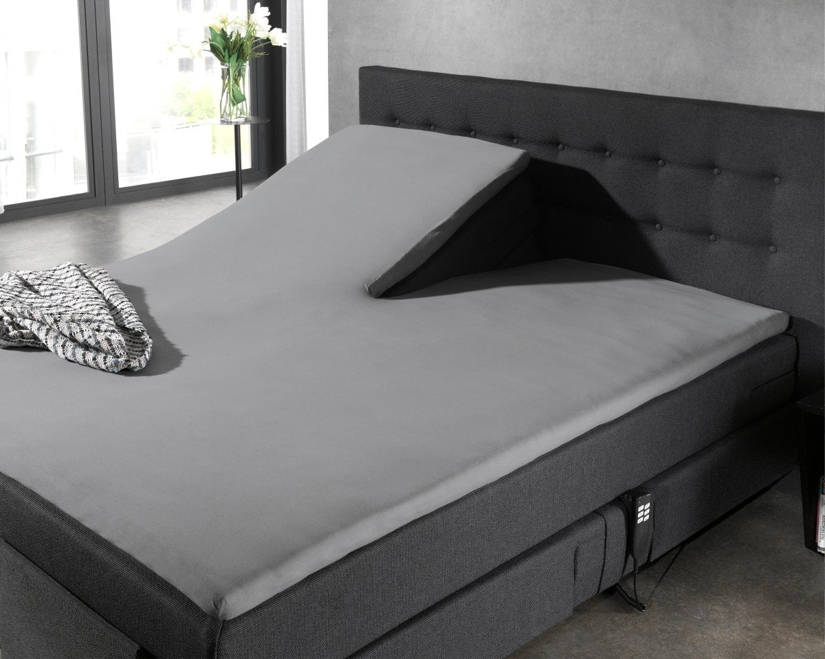 100% Cotton Split - Topper Fitted Sheet | Grey | Double 140 x 200cm (L) x 15cm (D) - The Bedding & Blankets Store