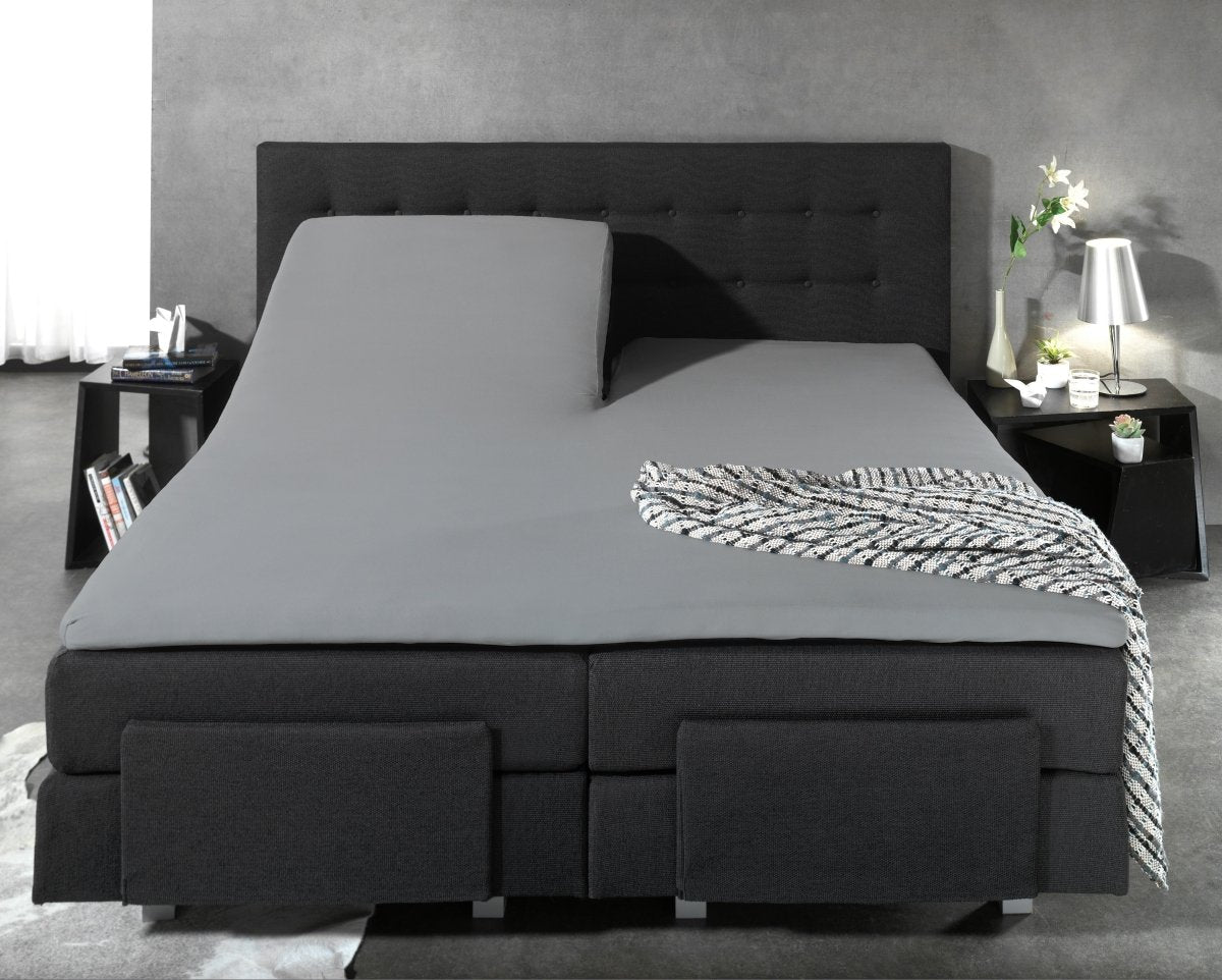 100% Cotton Split - Topper Fitted Sheet | Grey | Double 140 x 200cm (L) x 15cm (D) - The Bedding & Blankets Store