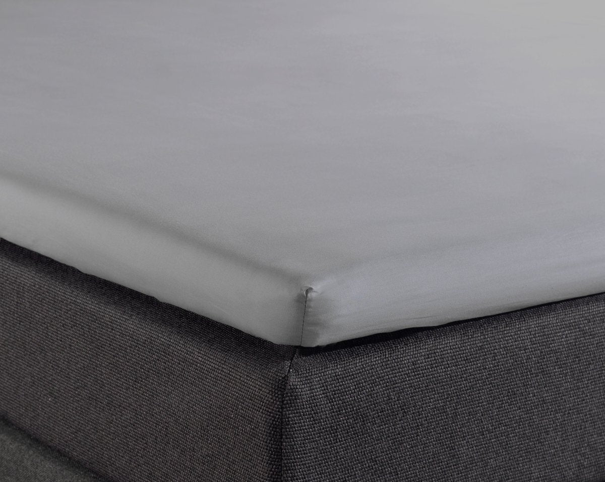 100% Cotton Split - Topper Fitted Sheet | Grey | Double 140 x 200cm (L) x 15cm (D) - The Bedding & Blankets Store