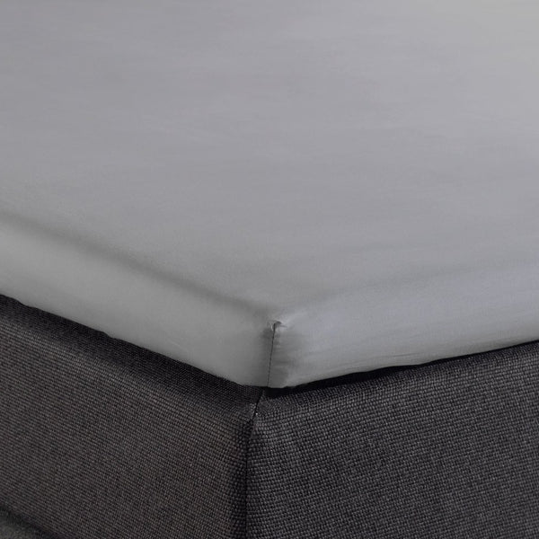 100% Cotton Split - Topper Fitted Sheet | Grey | Double 140 x 200cm (L) x 15cm (D) - The Bedding & Blankets Store
