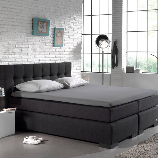 100% Cotton Split - Topper Fitted Sheet | Grey | Double 140 x 200cm (L) x 15cm (D) - The Bedding & Blankets Store