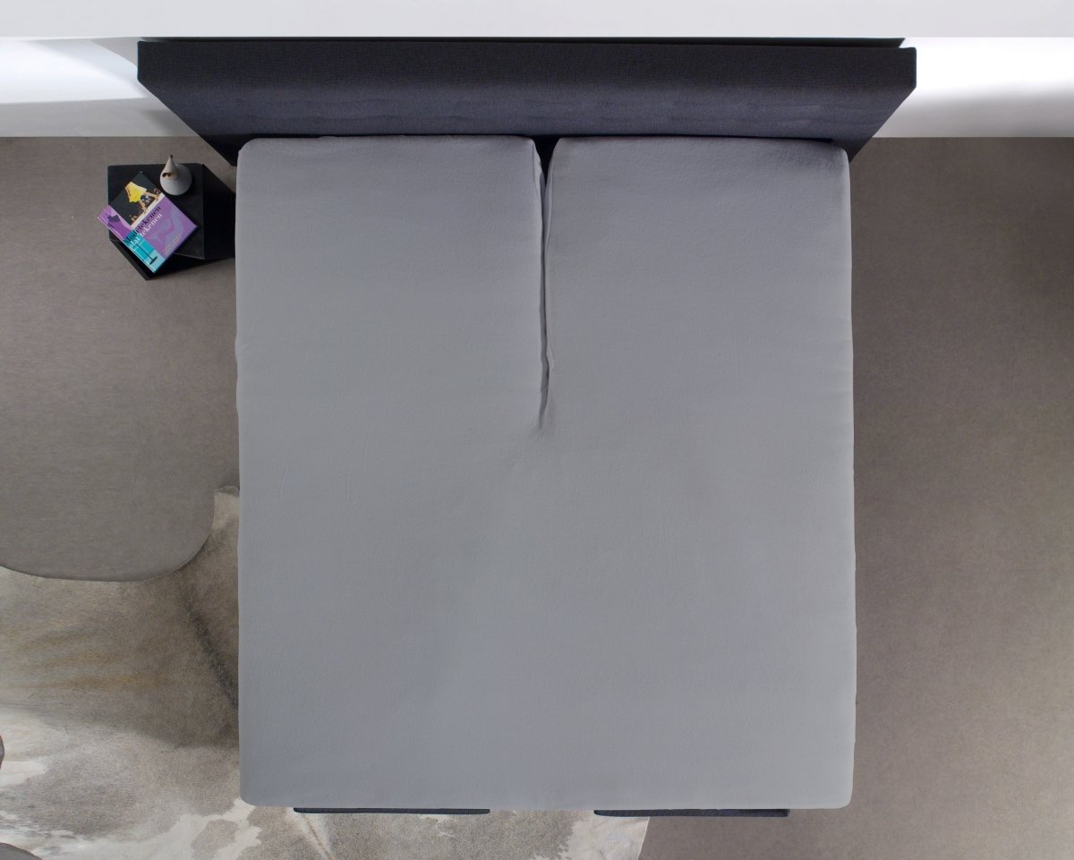 100% Cotton Split - Topper Fitted Sheet | Grey | Double 140 x 200cm (L) x 15cm (D) - The Bedding & Blankets Store