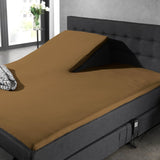 100% Cotton Split - Topper Fitted Sheet | Taupe | Double 140 x 200cm (L) x 15cm (D) - The Bedding & Blankets Store