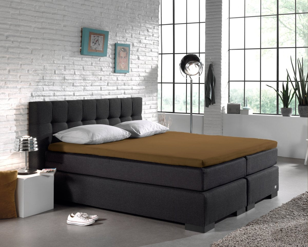 100% Cotton Split - Topper Fitted Sheet | Taupe | Double 140 x 200cm (L) x 15cm (D) - The Bedding & Blankets Store