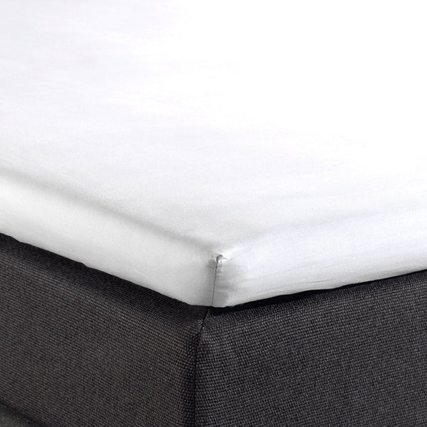 100% Cotton Split - Topper Fitted Sheet | White | Double 140 x 200cm (L) x 15cm (D) - The Bedding & Blankets Store
