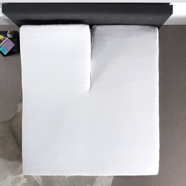 100% Cotton Split - Topper Fitted Sheet | White | Double 140 x 200cm (L) x 15cm (D) - The Bedding & Blankets Store