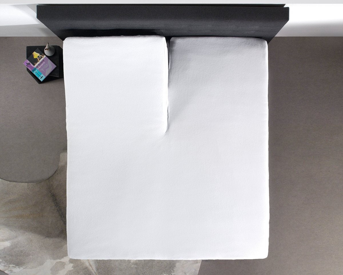 100% Cotton Split - Topper Fitted Sheet | White | Double 140 x 200cm (L) x 15cm (D) - The Bedding & Blankets Store