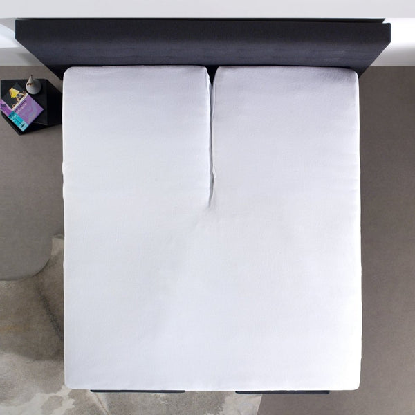 100% Cotton Split - Topper Fitted Sheet | White | Double 140 x 200cm (L) x 15cm (D) - The Bedding & Blankets Store