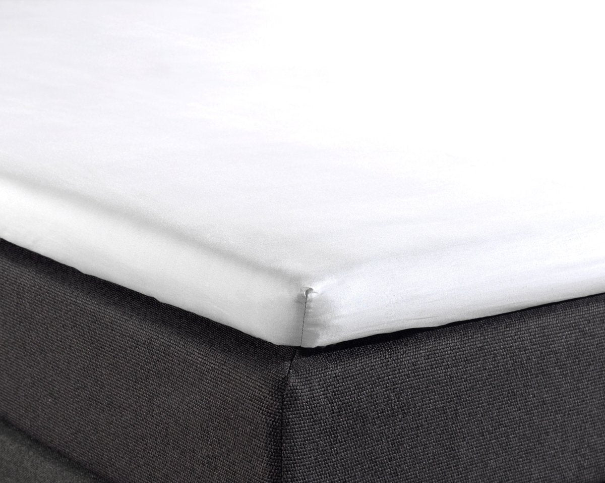 100% Cotton Split - Topper Fitted Sheet | White | Double 140 x 200cm (L) x 15cm (D) - The Bedding & Blankets Store