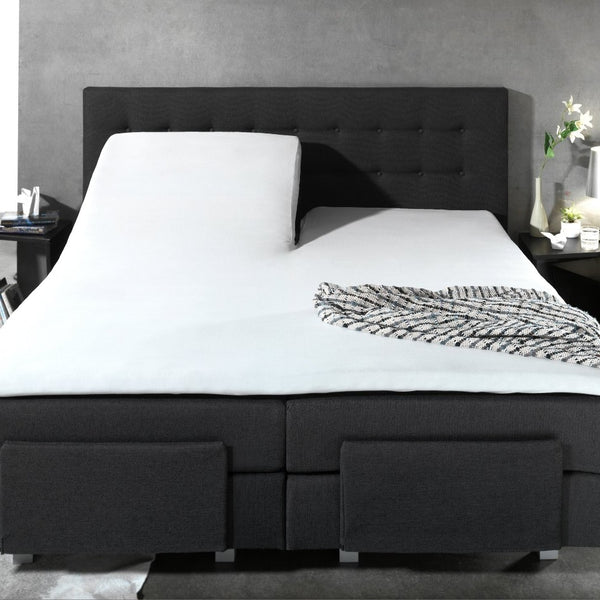 100% Cotton Split - Topper Fitted Sheet | White | Double 140 x 200cm (L) x 15cm (D) - The Bedding & Blankets Store
