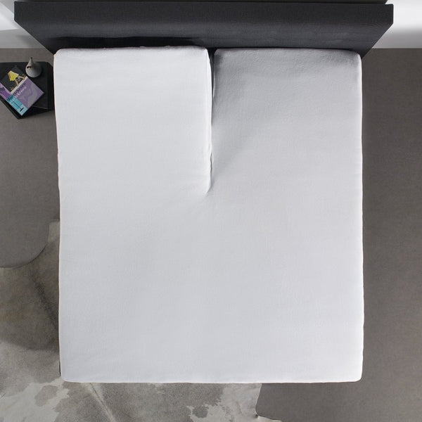 100% Cotton Waterproof Incontinence Split - Top Fitted Mattress Protector Sheet | White | King 180cm (W) x 220cm (L) x 10cm (D) - The Bedding & Blankets Store