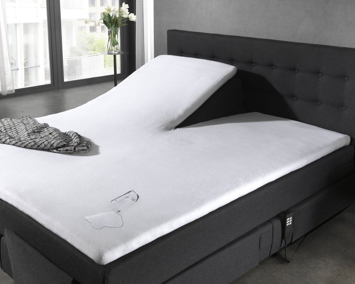 100% Cotton Waterproof Incontinence Split - Top Fitted Mattress Protector Sheet | White | King 180cm (W) x 220cm (L) x 10cm (D) - The Bedding & Blankets Store