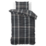 100% Flannel Cotton Duvet Cover Set Bruce | Taupe | Single - 140cm (W) x 220cm (L) - The Bedding & Blankets Store
