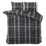 100% Flannel Cotton Duvet Cover Set Bruce | Taupe | Single - 140cm (W) x 220cm (L) - The Bedding & Blankets Store