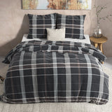 100% Flannel Cotton Duvet Cover Set Bruce | Taupe | Single - 140cm (W) x 220cm (L) - The Bedding & Blankets Store