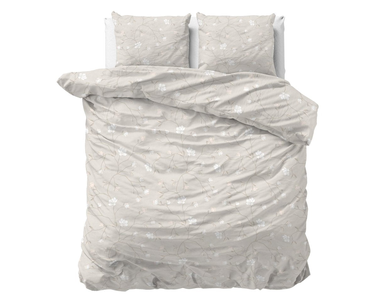 100% Flannel Cotton Duvet Cover Set Caitlyn | Sand | Single - 140cm (W) x 220cm (L) - The Bedding & Blankets Store