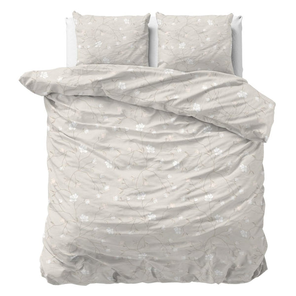 100% Flannel Cotton Duvet Cover Set Caitlyn | Sand | Single - 140cm (W) x 220cm (L) - The Bedding & Blankets Store