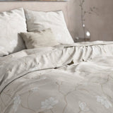 100% Flannel Cotton Duvet Cover Set Caitlyn | Sand | Single - 140cm (W) x 220cm (L) - The Bedding & Blankets Store