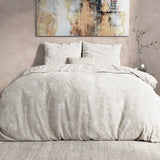 100% Flannel Cotton Duvet Cover Set Caitlyn | Sand | Single - 140cm (W) x 220cm (L) - The Bedding & Blankets Store