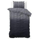 100% Flannel Cotton Duvet Cover Set Dante | Anthracite | Single - 140cm (W) x 220cm (L) - The Bedding & Blankets Store