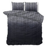 100% Flannel Cotton Duvet Cover Set Dante | Anthracite | Single - 140cm (W) x 220cm (L) - The Bedding & Blankets Store