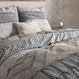 100% Flannel Cotton Duvet Cover Set Elin | Taupe | Single - 140cm (W) x 220cm (L) - The Bedding & Blankets Store