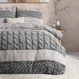 100% Flannel Cotton Duvet Cover Set Elin | Taupe | Single - 140cm (W) x 220cm (L) - The Bedding & Blankets Store