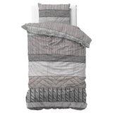 100% Flannel Cotton Duvet Cover Set Elin | Taupe | Single - 140cm (W) x 220cm (L) - The Bedding & Blankets Store