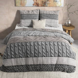 100% Flannel Cotton Duvet Cover Set Elin | Taupe | Single - 140cm (W) x 220cm (L) - The Bedding & Blankets Store