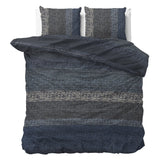 100% Flannel Cotton Duvet Cover Set Gradient Knits | Blue | Single - 140cm (W) x 220cm (L) - The Bedding & Blankets Store