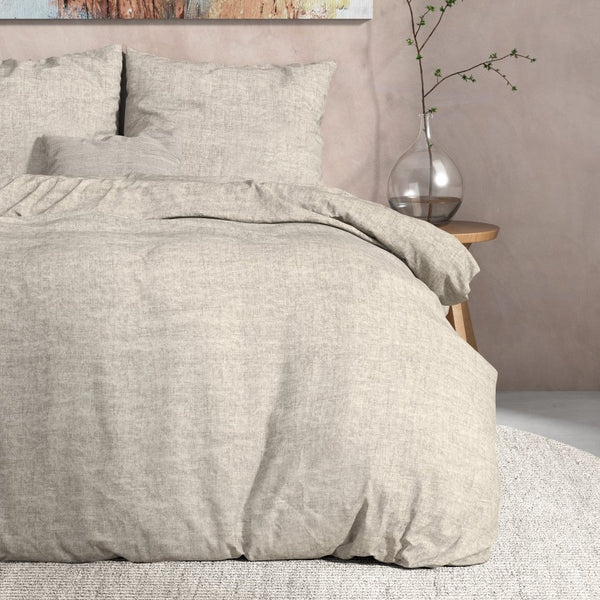 100% Flannel Cotton Duvet Cover Set Leo | Grey | Double - 200cm (W) x 220cm (L) - The Bedding & Blankets Store