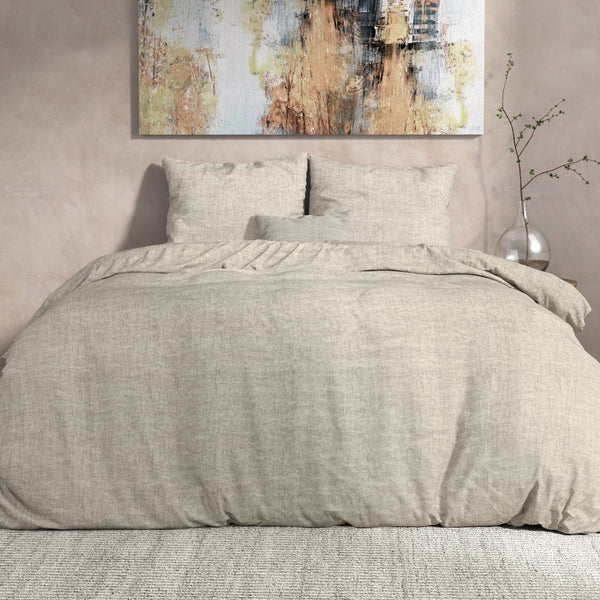 100% Flannel Cotton Duvet Cover Set Leo | Grey | Double - 200cm (W) x 220cm (L) - The Bedding & Blankets Store