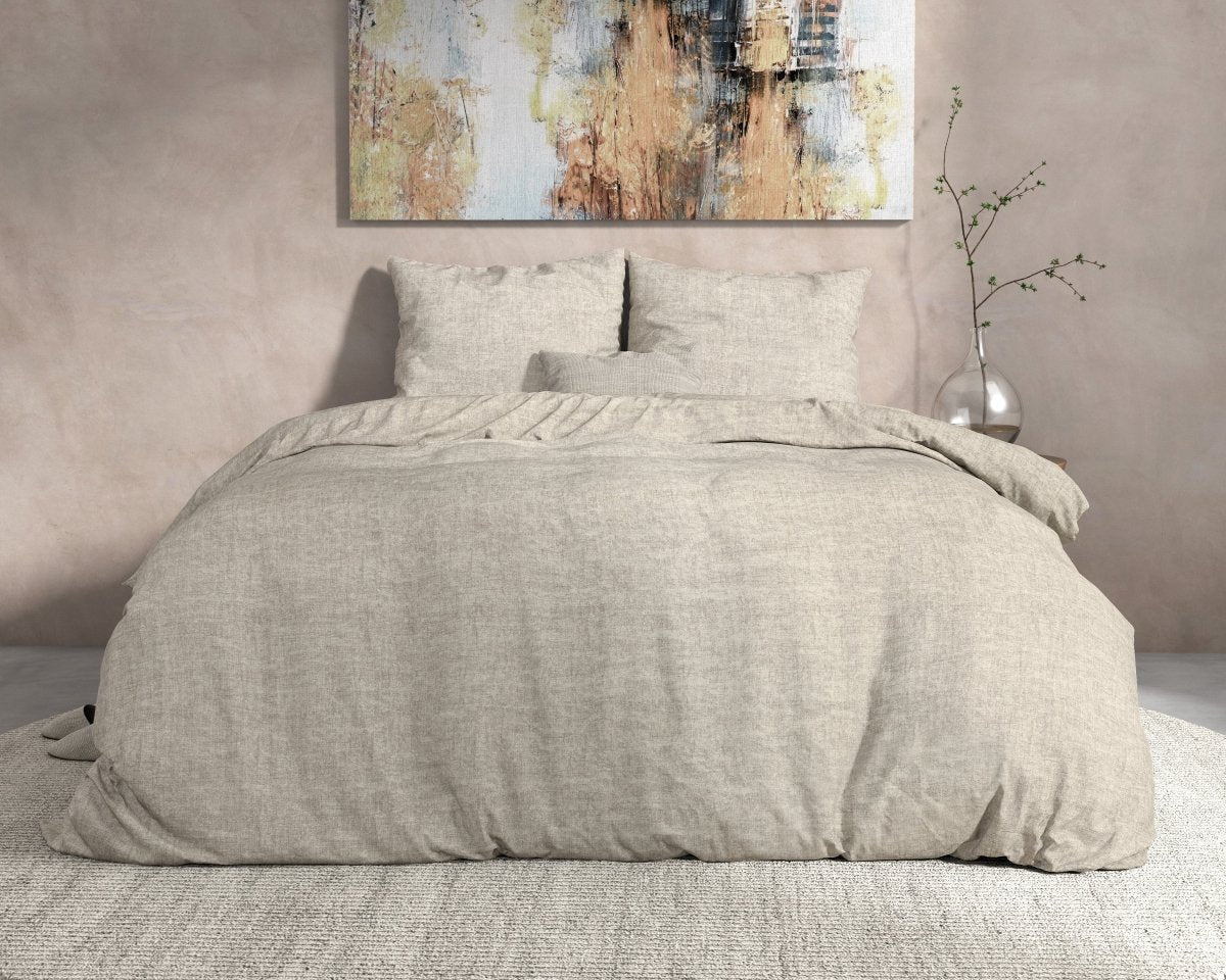 100% Flannel Cotton Duvet Cover Set Leo | Grey | Double - 200cm (W) x 220cm (L) - The Bedding & Blankets Store