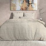 100% Flannel Cotton Duvet Cover Set Leo | Grey | Double - 200cm (W) x 220cm (L) - The Bedding & Blankets Store