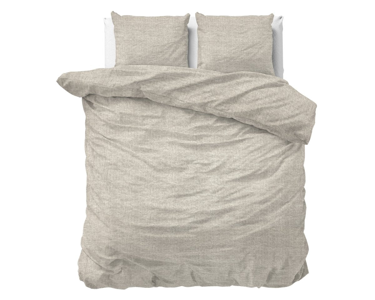 100% Flannel Cotton Duvet Cover Set Leo | Grey | Double - 200cm (W) x 220cm (L) - The Bedding & Blankets Store