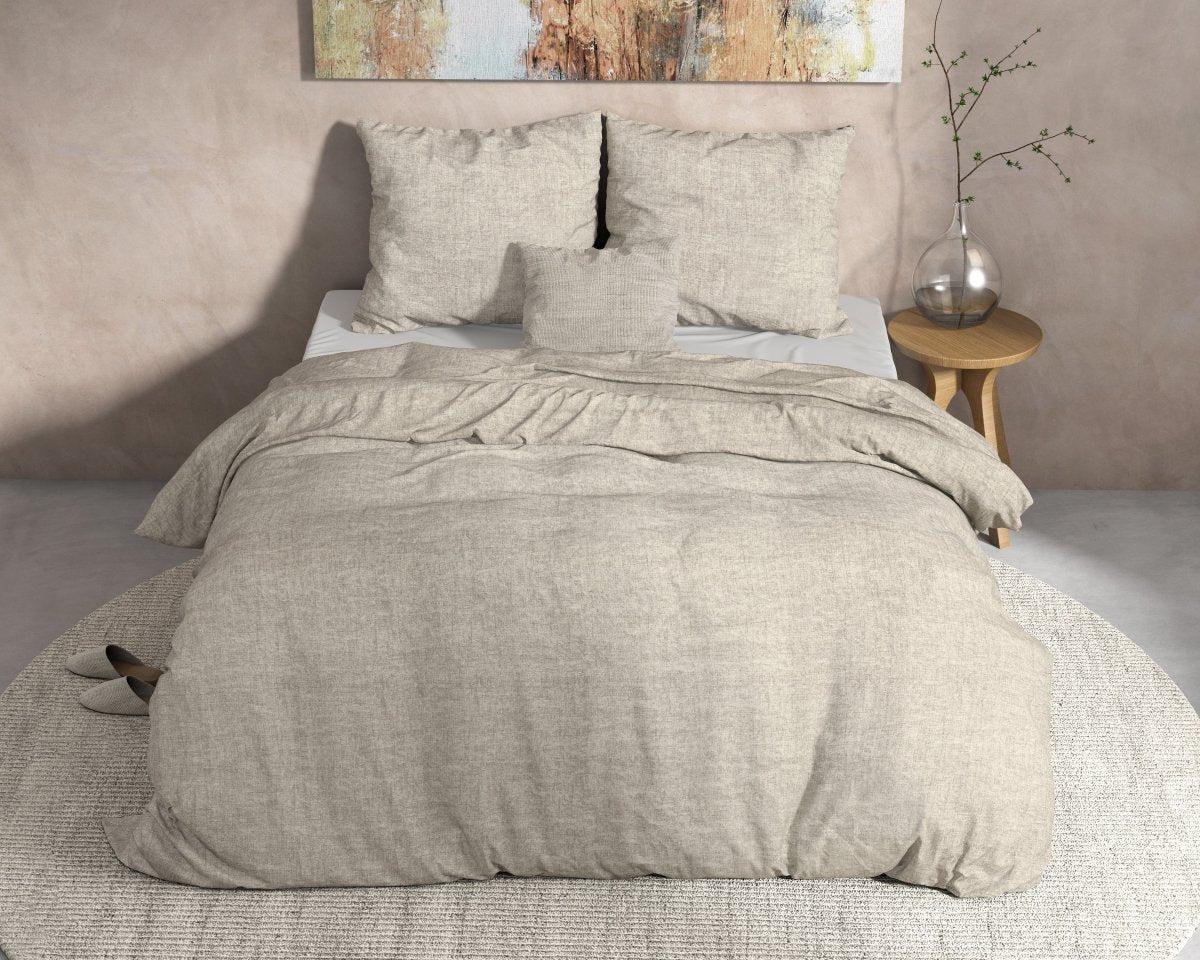 100% Flannel Cotton Duvet Cover Set Leo | Grey | Double - 200cm (W) x 220cm (L) - The Bedding & Blankets Store