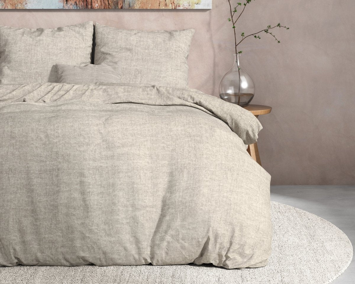 100% Flannel Cotton Duvet Cover Set Leo | Grey | Double - 200cm (W) x 220cm (L) - The Bedding & Blankets Store