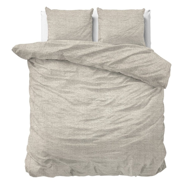 100% Flannel Cotton Duvet Cover Set Leo | Grey | Double - 200cm (W) x 220cm (L) - The Bedding & Blankets Store