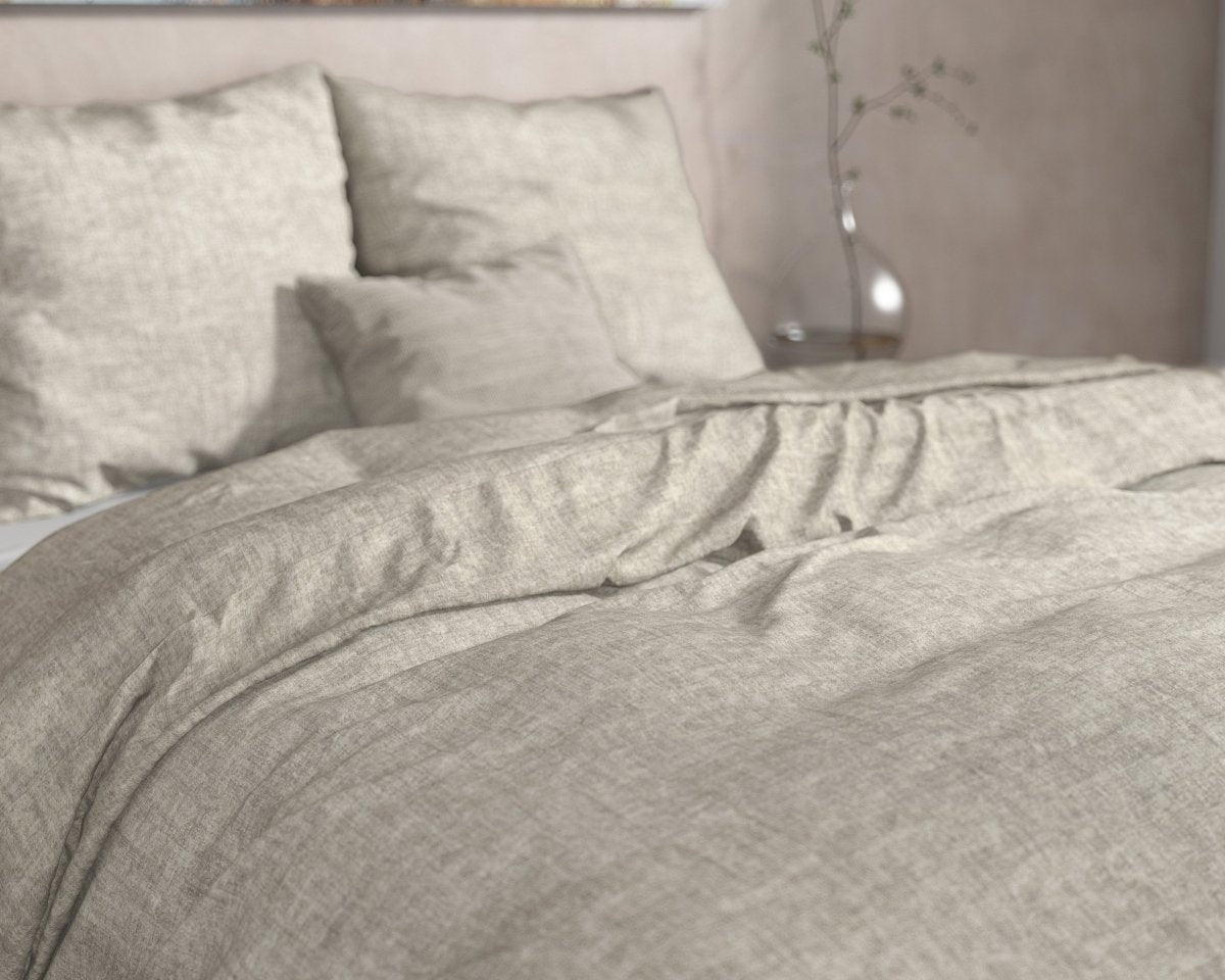 100% Flannel Cotton Duvet Cover Set Leo | Grey | Double - 200cm (W) x 220cm (L) - The Bedding & Blankets Store