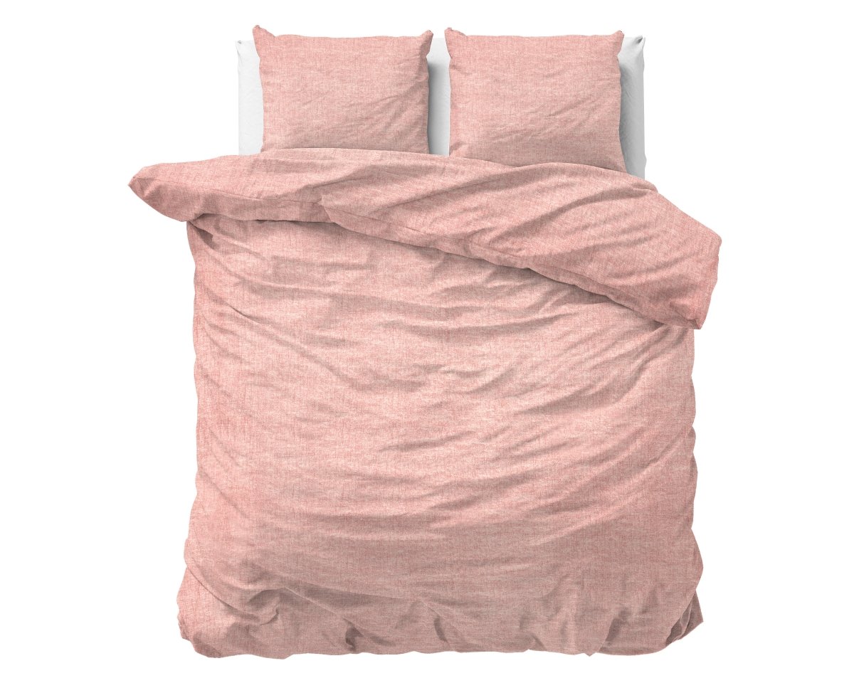 100% Flannel Cotton Duvet Cover Set Leo | Pink | Double - 200cm (W) x 220cm (L) - The Bedding & Blankets Store