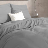 100% Flannel Cotton Duvet Cover Set Mendez | Grey | Single - 140cm (W) x 220cm (L) - The Bedding & Blankets Store