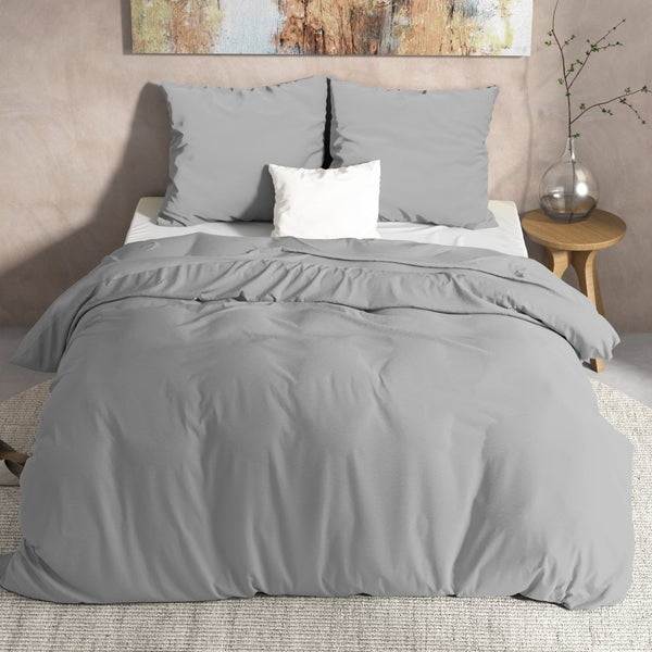 100% Flannel Cotton Duvet Cover Set Mendez | Grey | Single - 140cm (W) x 220cm (L) - The Bedding & Blankets Store