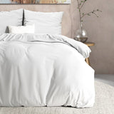 100% Flannel Cotton Duvet Cover Set Mendez | White | Single - 140cm (W) x 220cm (L) - The Bedding & Blankets Store